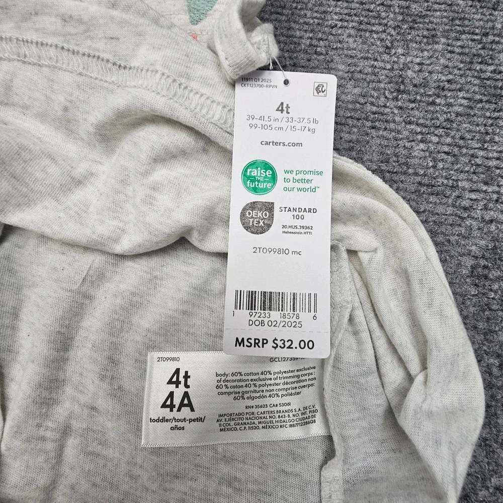 Carter's Boys‎ 2pc Outfit Shark Tank Top Shorts Set Gray Blue 4T